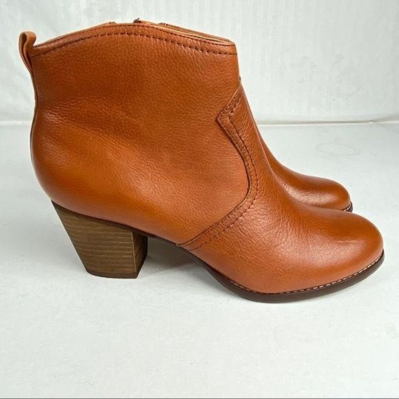Land’s End Harris Ankle Booties Leather Side Zip Chestnut Brown Womens Sz 9 - Picture 5 of 11